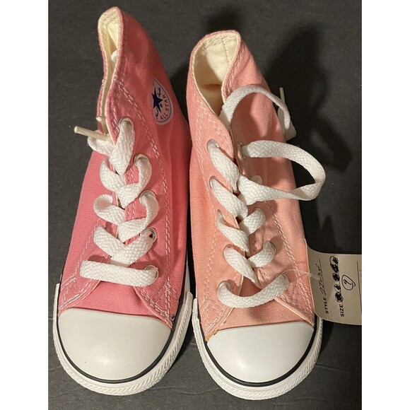 Converse Shoes Toddler Girls 9 Chuck Taylor All Star Sneakers 7J234 Pink Canvas - Picture 6 of 9